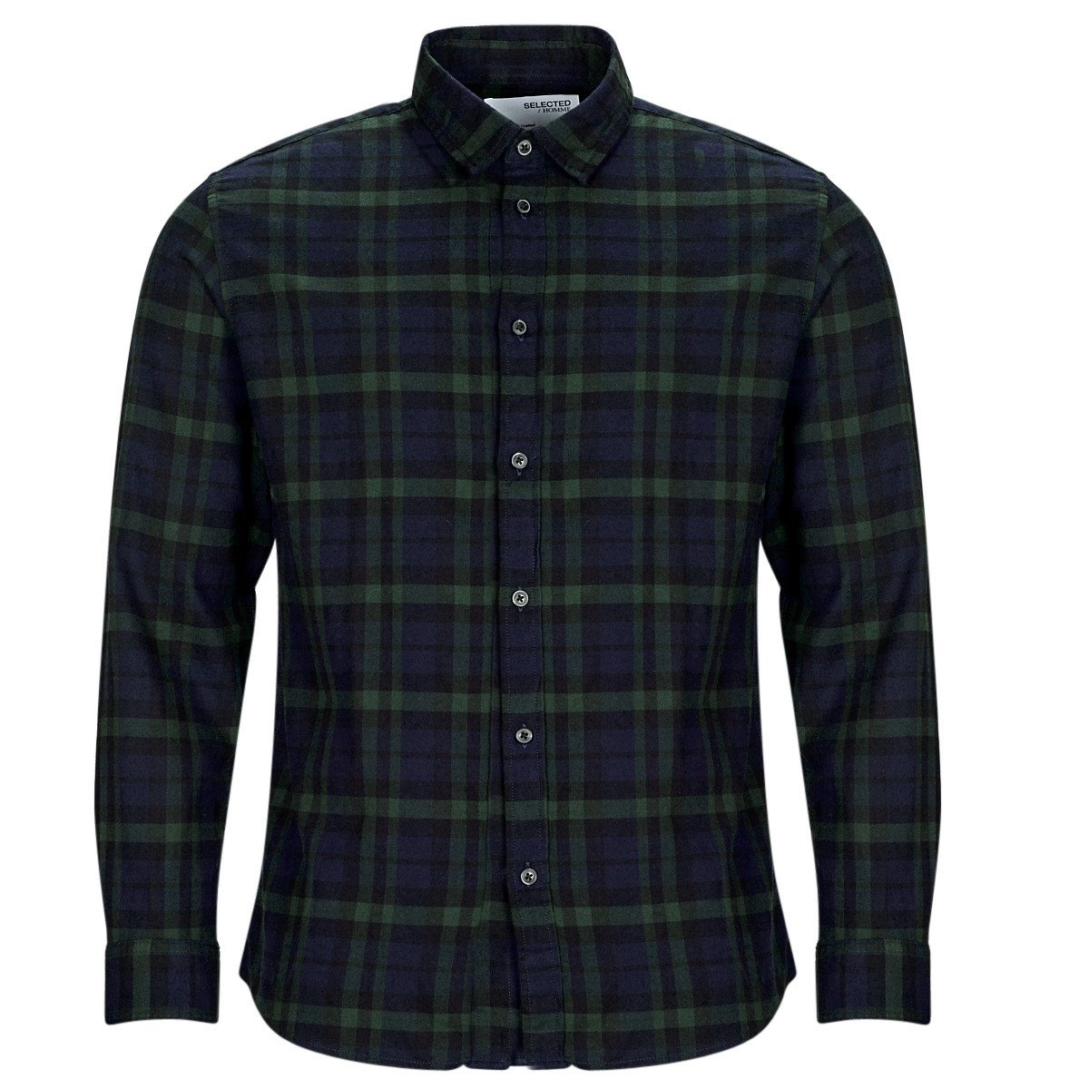 Selected  SLHSLIMOWEN-FLANNEL SHIRT LS NOOS  Tmavě modrá