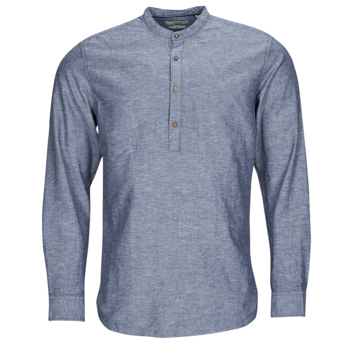 Jack & Jones  JPRBLASUMMER HALF PLACKET SHIRT L/S  Modrá