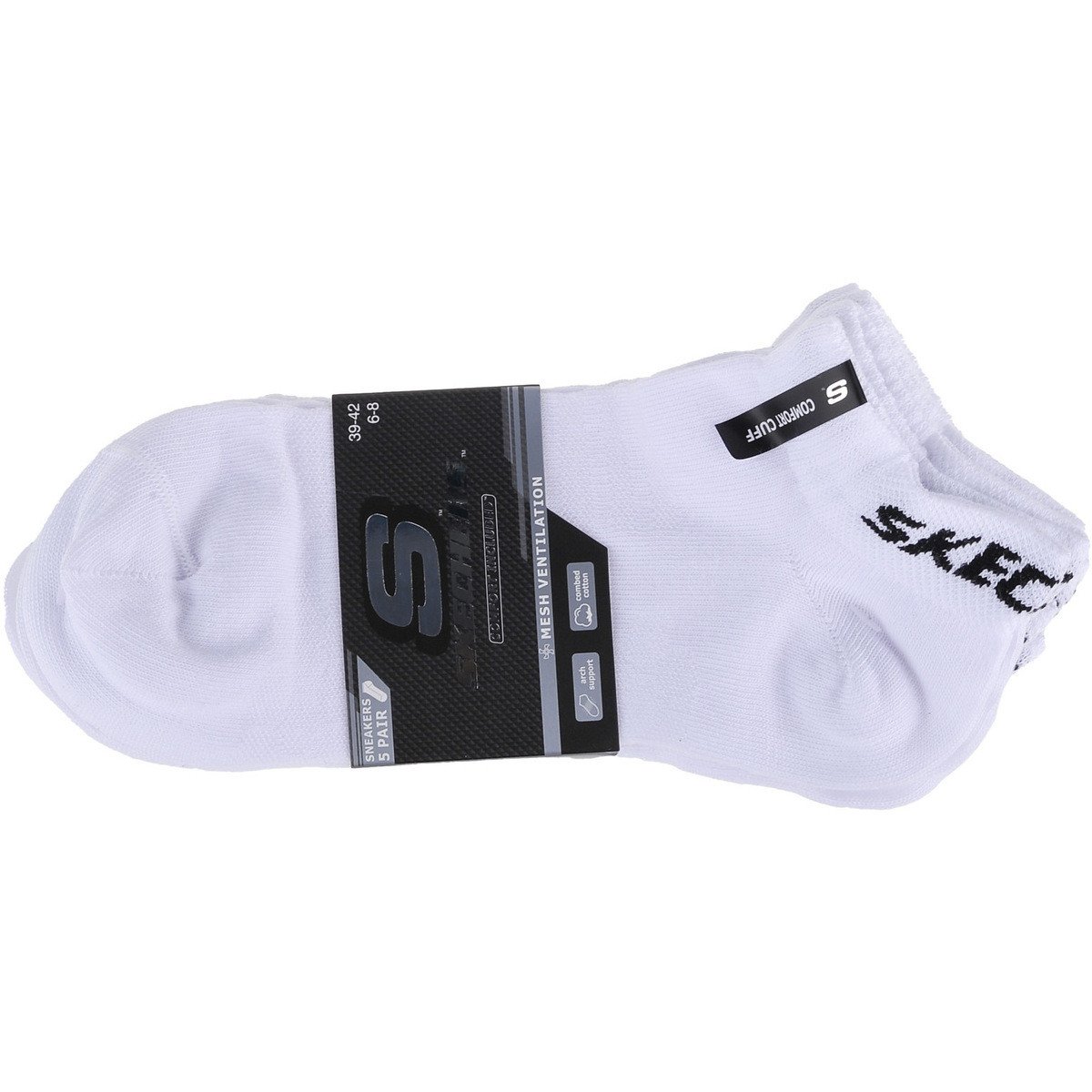 Skechers  5PPK Mesh Ventilation Socks  Bílá