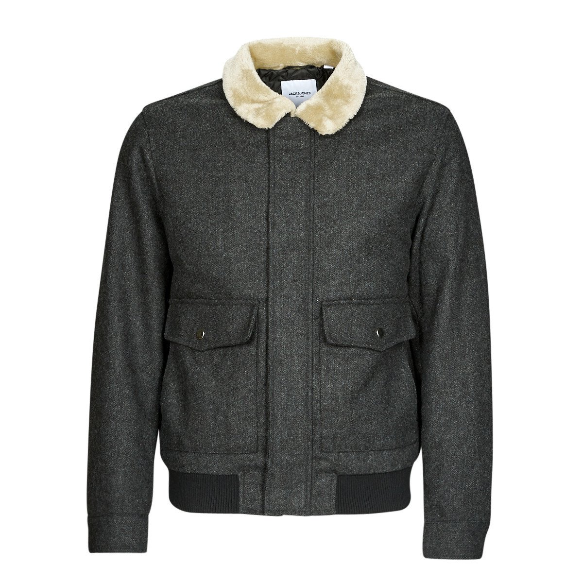 Jack & Jones  JJTOM WOOL BOMBER  Šedá