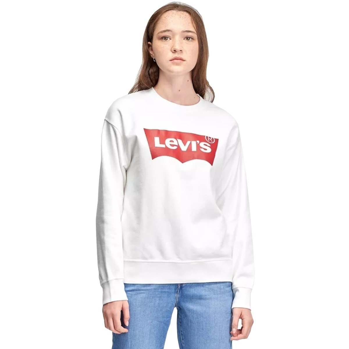 Levis  Graphic Standard Crew Hoodie  Bílá