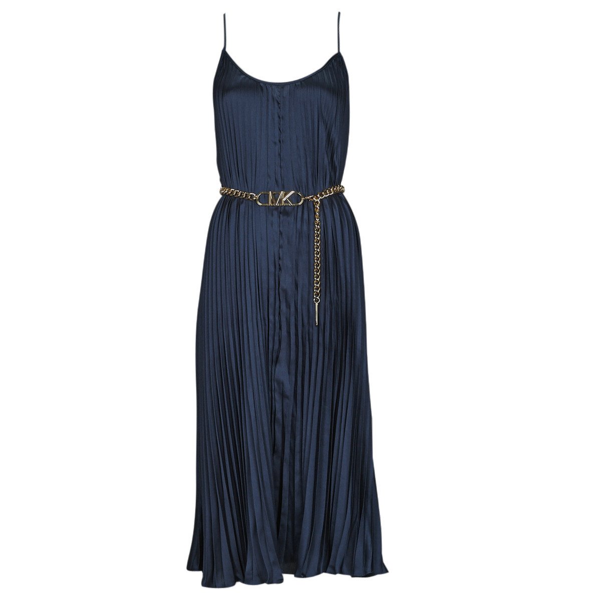 MICHAEL Michael Kors  PLEATED SLIP MIDI DRESS  Tmavě modrá