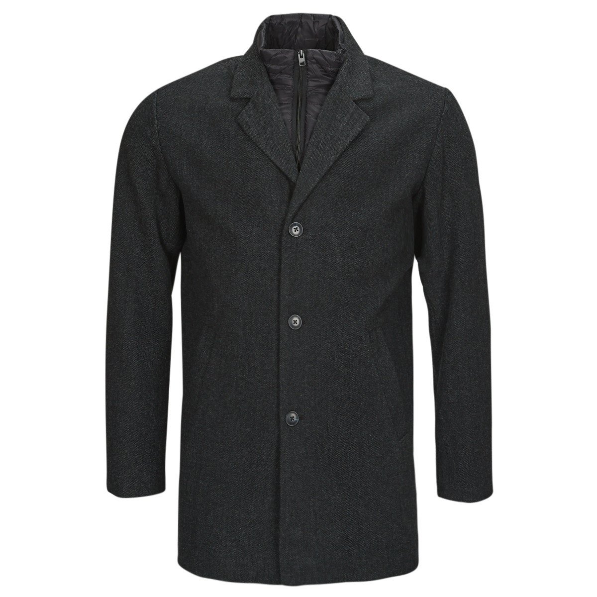 Jack & Jones  JJZAC INSERT WOOL COAT  Šedá