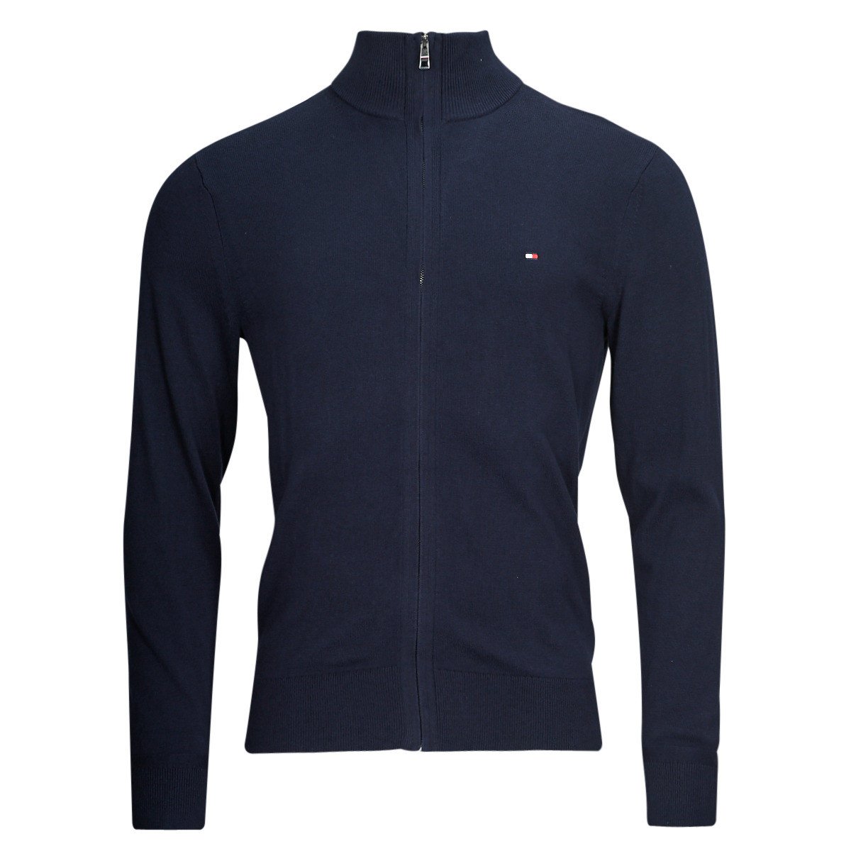 Tommy Hilfiger  PIMA ORG CTN CASHMERE ZIP THRU  Tmavě modrá