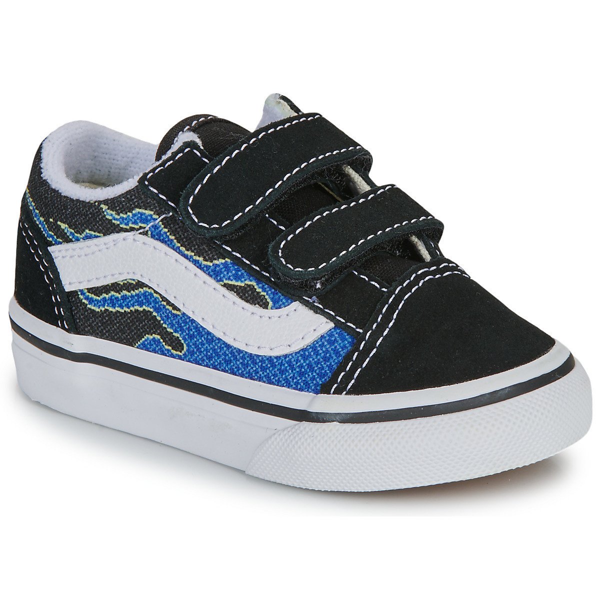 Vans  Old Skool V PIXEL FLAME BLACK/BLUE  Černá