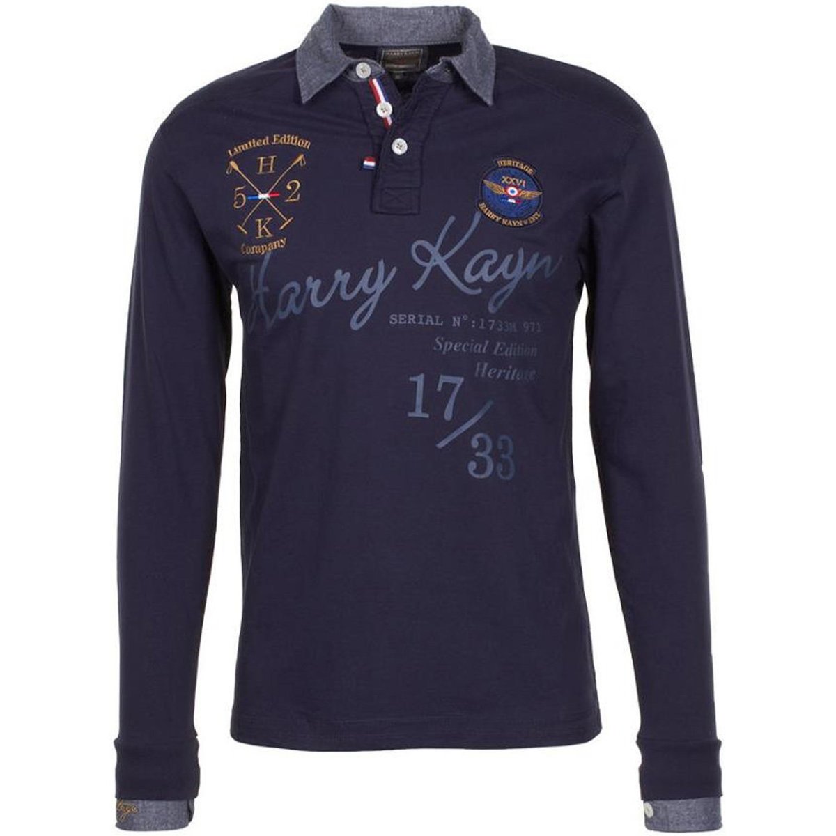 Harry Kayn  Polo manches longues garçon ECAZBI  Tmavě modrá