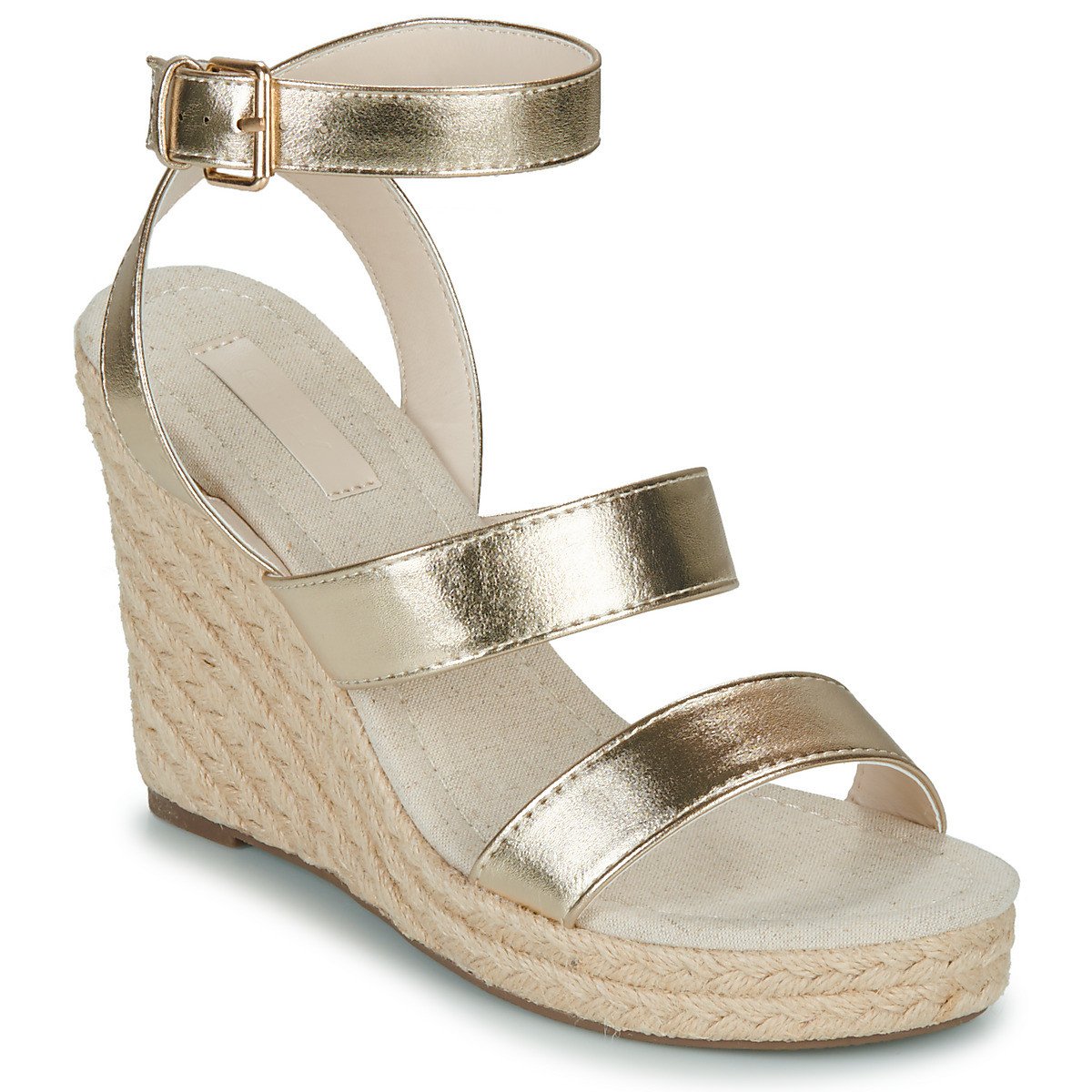 Only  ONLAMELIA-16 WEDGE SANDAL FOIL  Zlatá