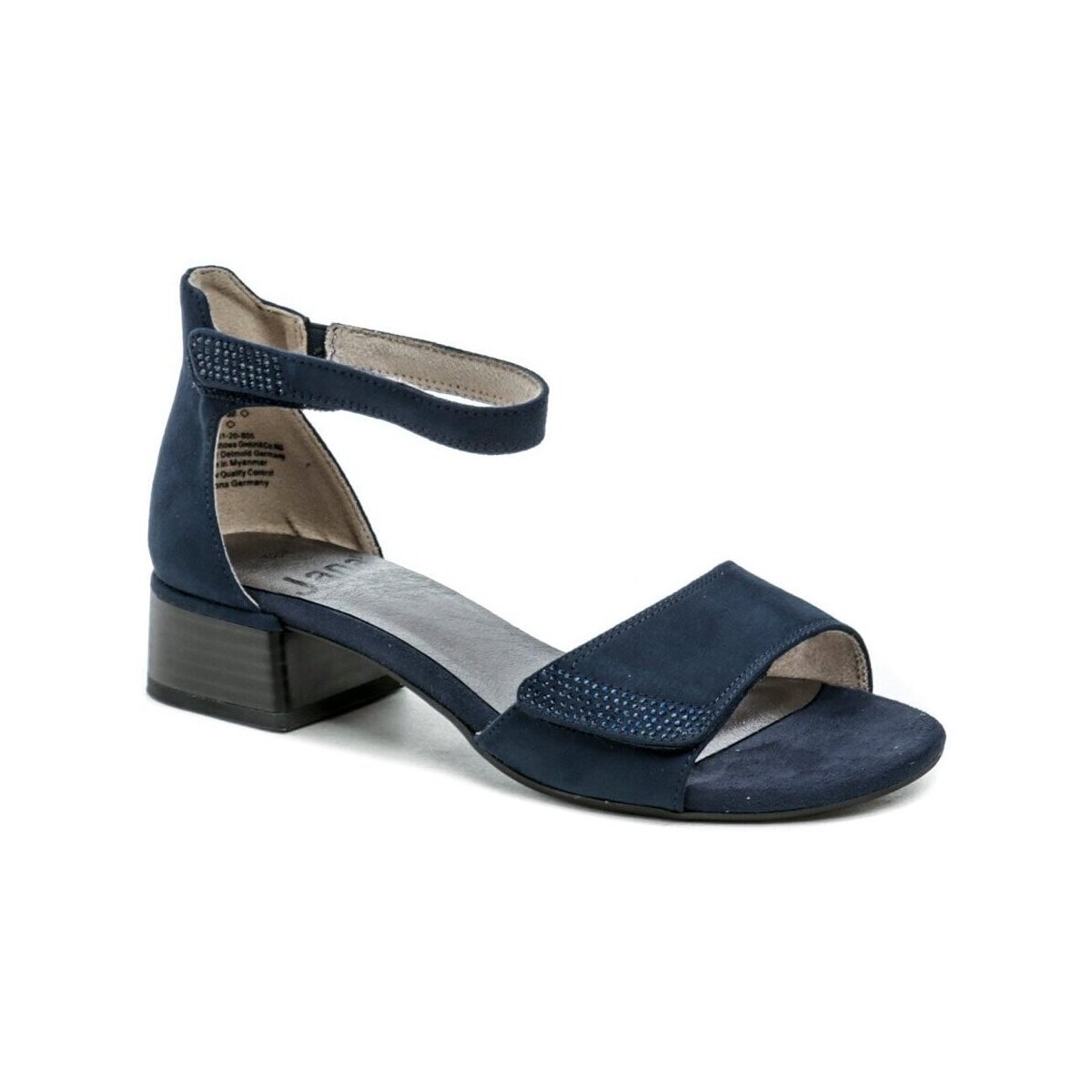 Jana  8-28261-20 modré dámské sandály na podpatku šíře H  Modrá