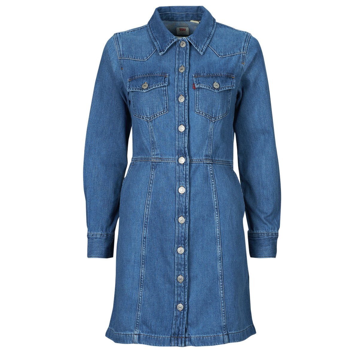 Levis  FLYNN WESTERN CORE DRESS  Modrá