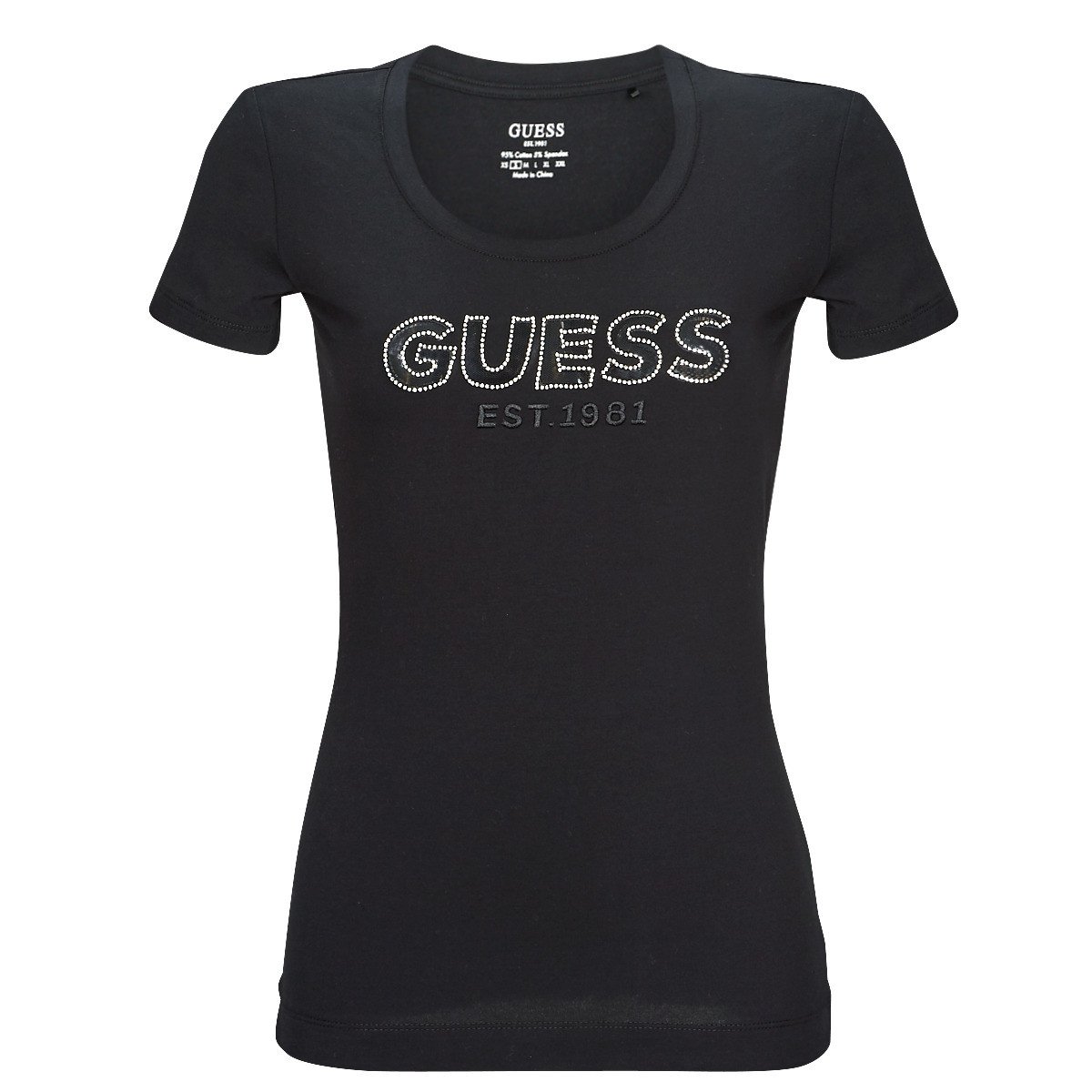 Guess  SS RN MESH LOGO TEE  Černá