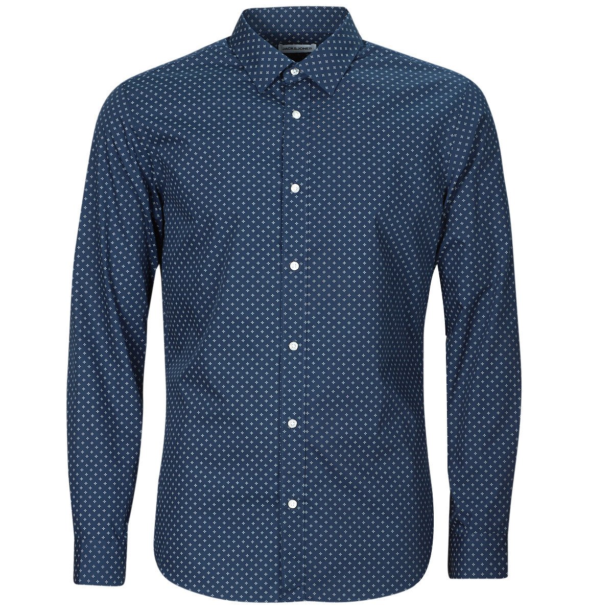 Jack & Jones  JJJOE PRINT SHIRT LS SS24  Tmavě modrá