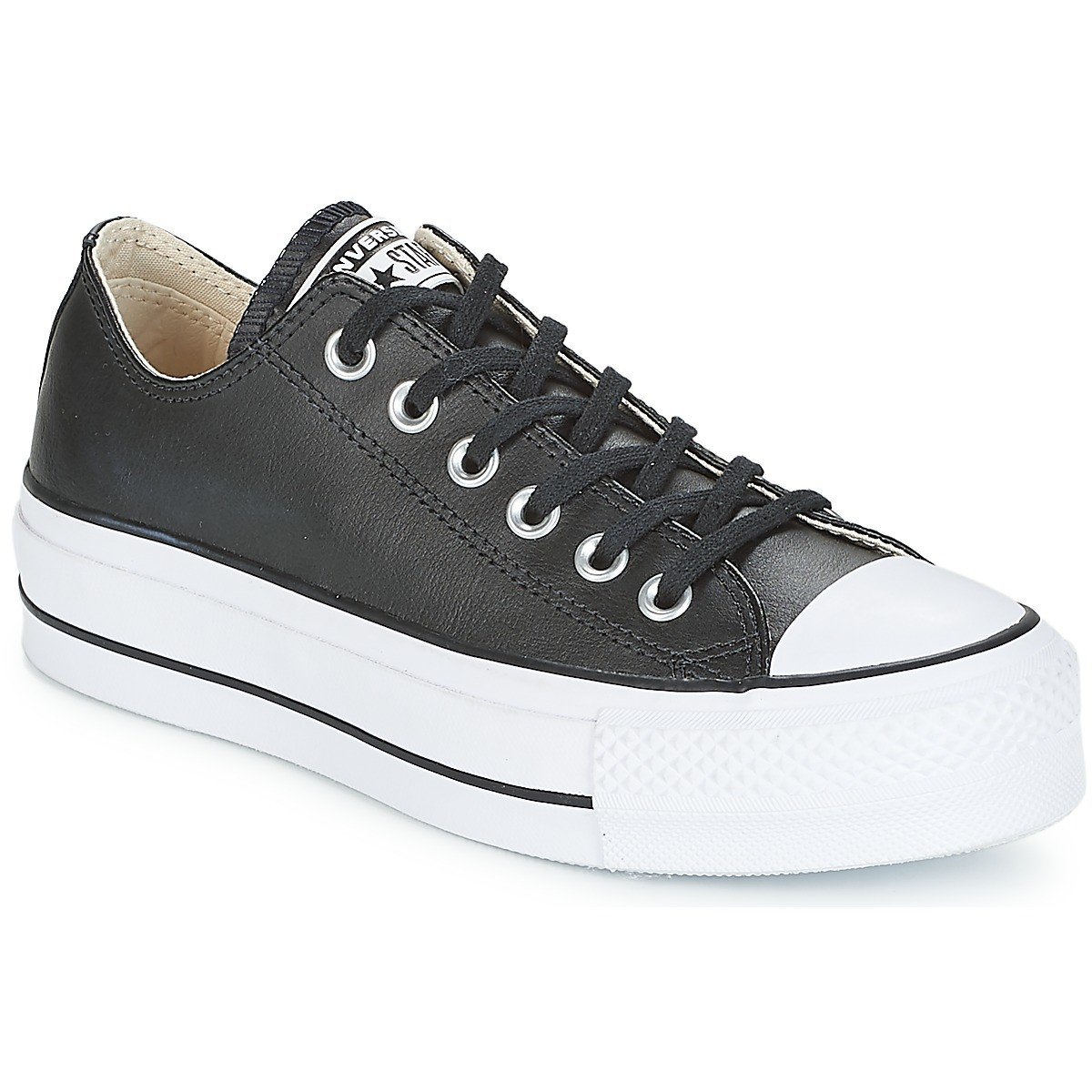 Converse  CHUCK TAYLOR ALL STAR LIFT CLEAN OX LEATHER  Černá