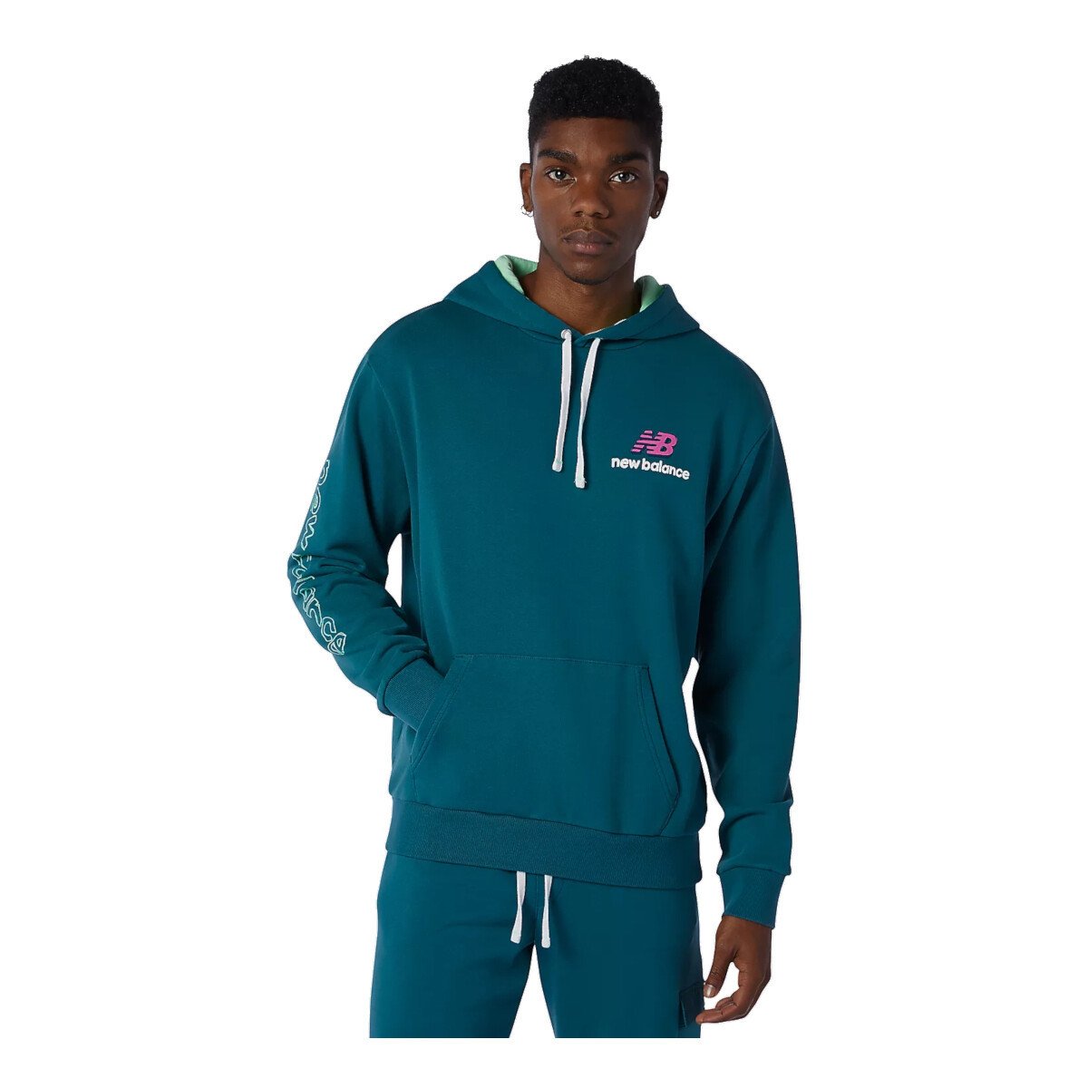 New Balance  Athletics Clash Hoodie  Modrá