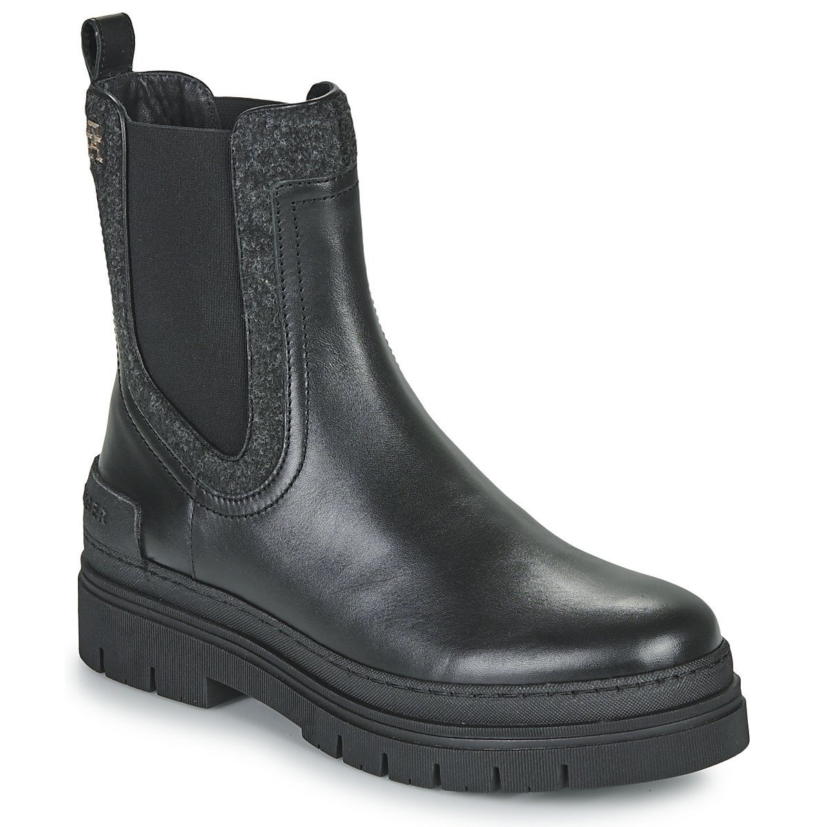 Tommy Hilfiger  FEMININE FELT CHELSEA BOOTIE  Černá