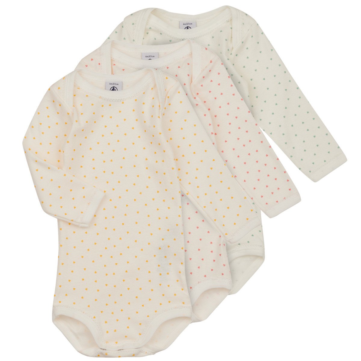 Petit Bateau  BODY US ML CUR DE BEURRE PACK X3  Bílá