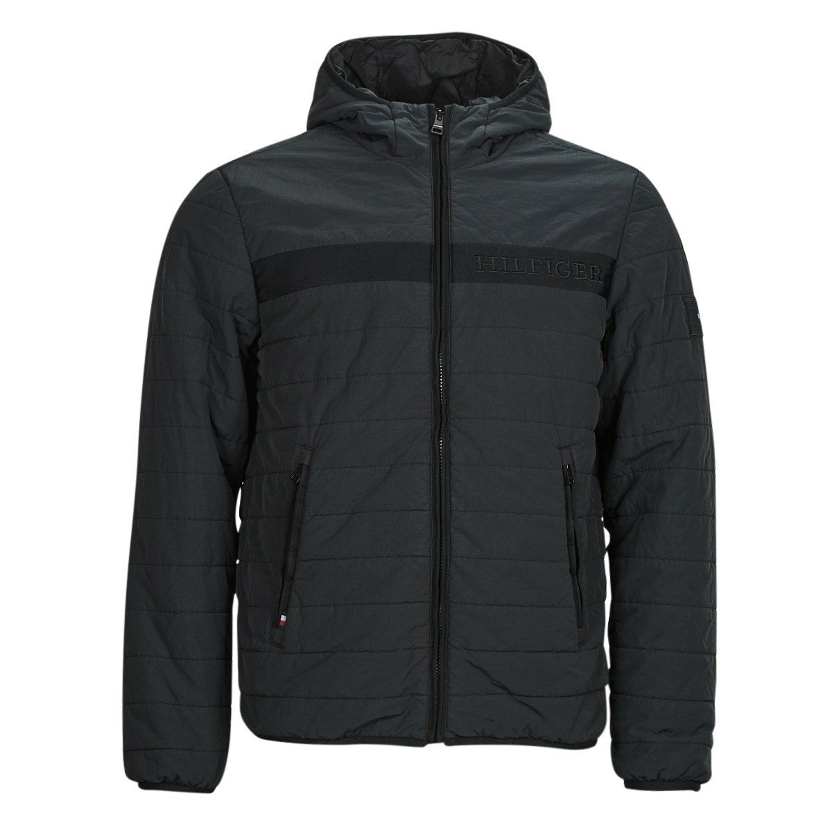 Tommy Hilfiger  GMD PADDED HOODED JACKET  Černá