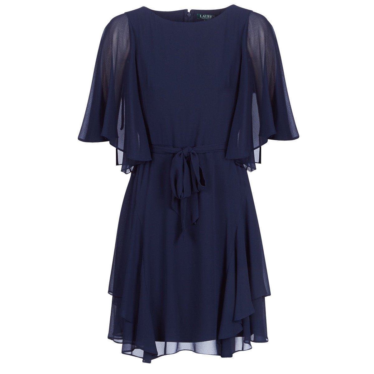 Lauren Ralph Lauren  NAVY-3/4 SLEEVE-DAY DRESS  Modrá