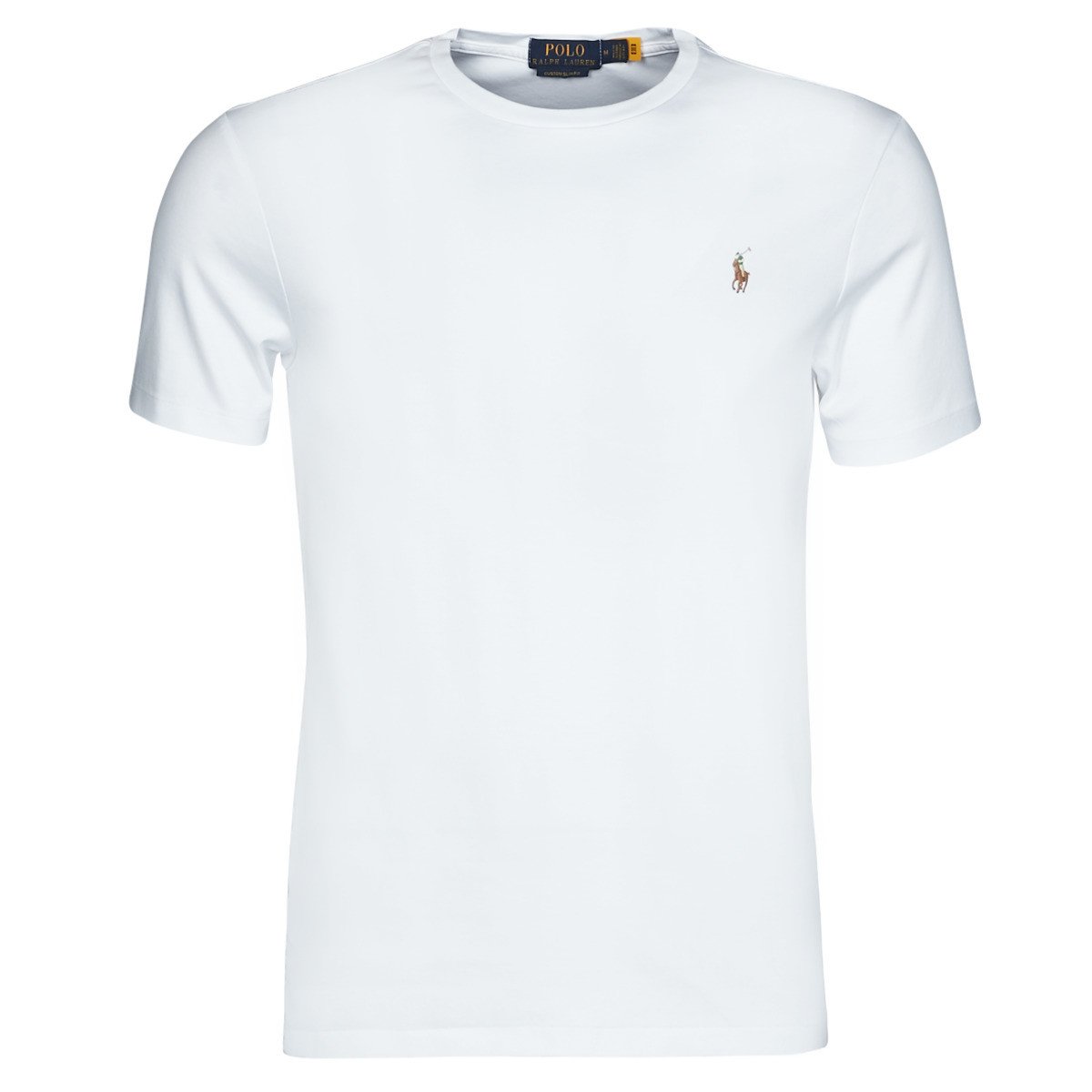 Polo Ralph Lauren  T-SHIRT AJUSTE COL ROND EN PIMA COTON LOGO PONY PLAYER MULTICOLO  Bílá
