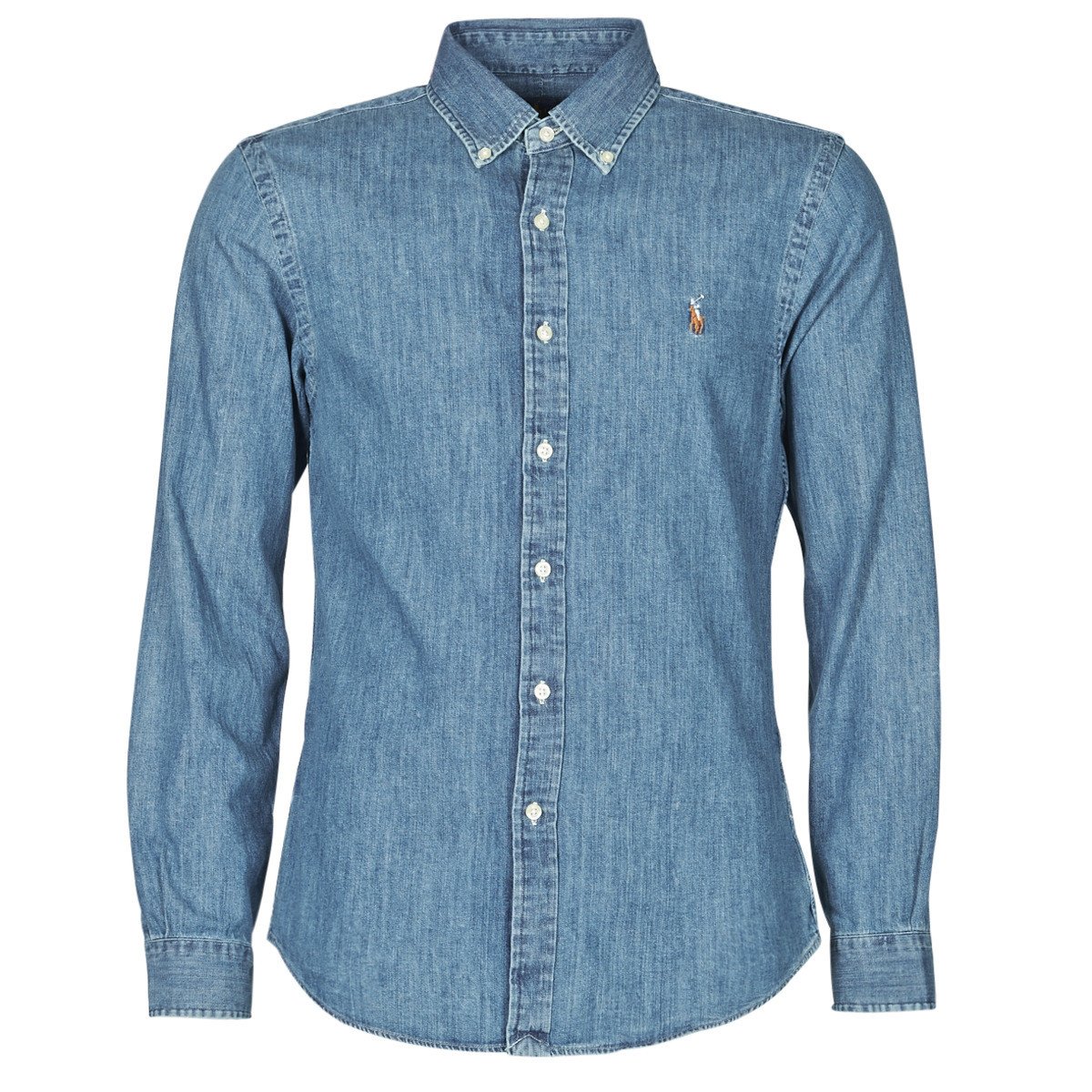 Polo Ralph Lauren  CHEMISE CINTREE SLIM FIT EN JEAN DENIM BOUTONNE LOGO PONY PLAYER  Modrá