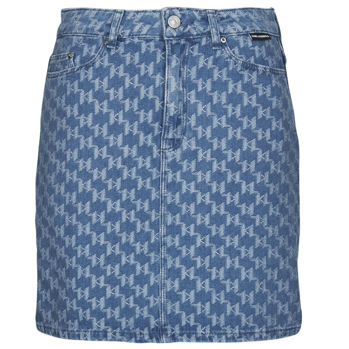 Karl Lagerfeld  MONOGRAM JCQ DENIM SKIRT  Modrá