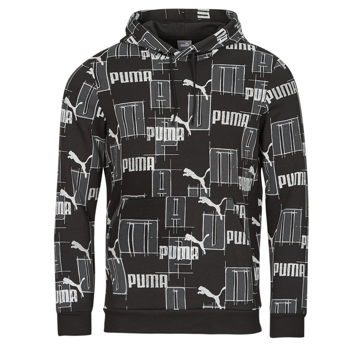 Puma  ESS+ LOGO LAB AOP HOODIE FL  Černá