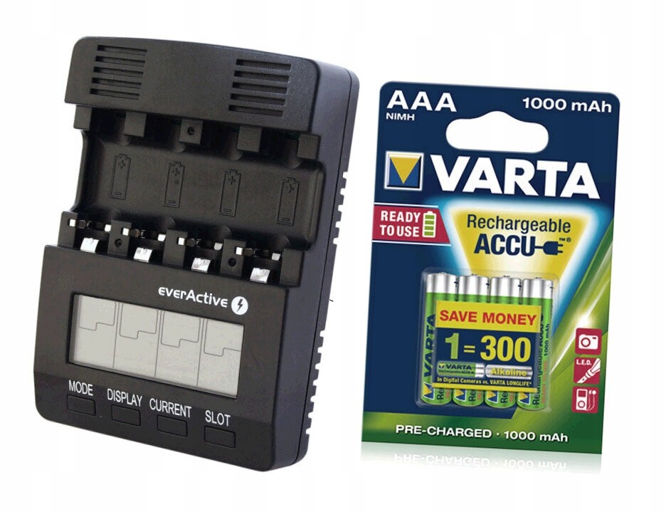 Nabíječka everActive NC-3000 4 baterie Varta Pro R2U R03 Aaa 1000mAh