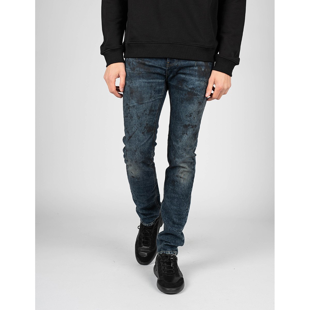 Les Hommes  LKD320 512U | 5 Pocket Slim Fit Jeans  Modrá