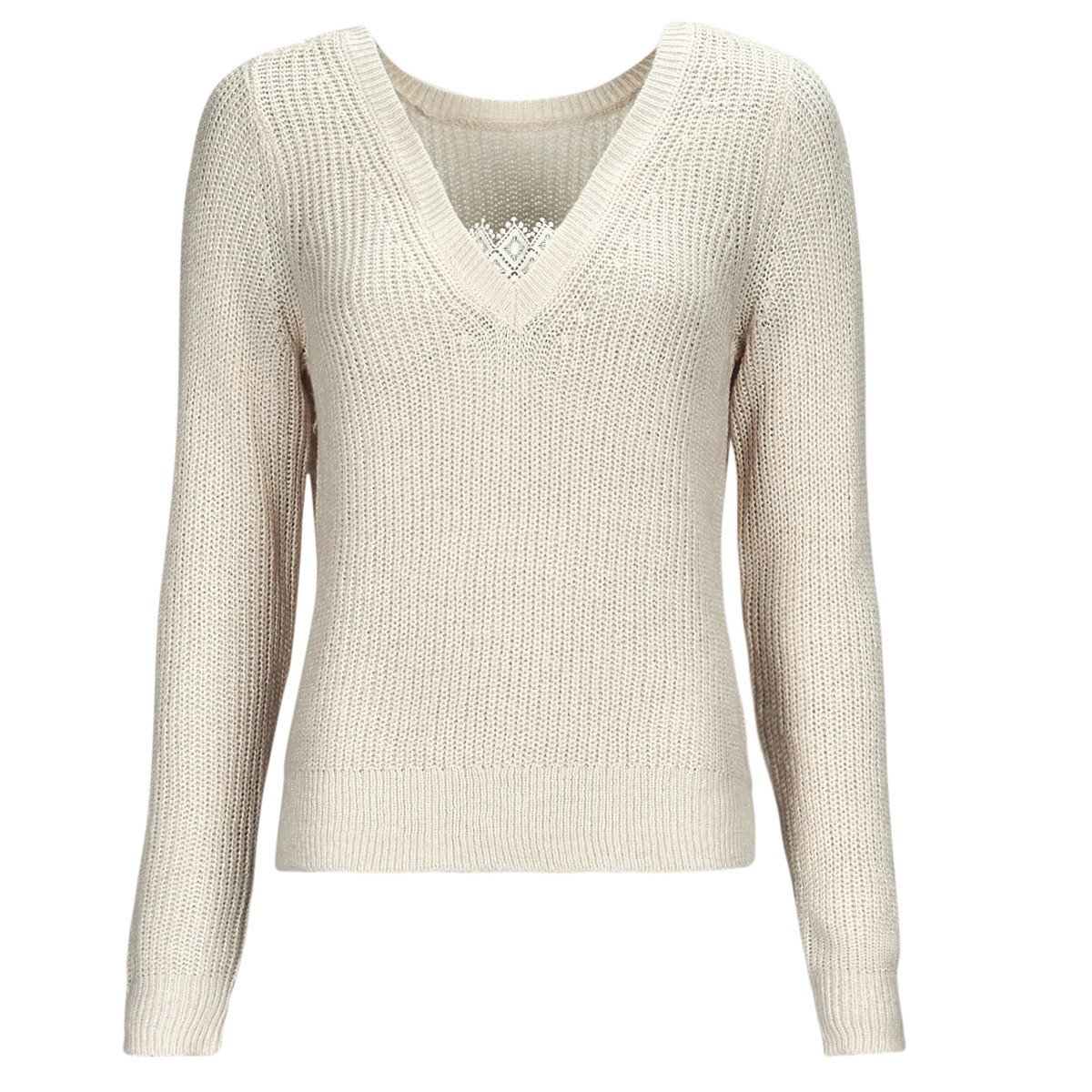 Vila  VIDEBRA REV L/S V-NECK KNIT TOP  Béžová