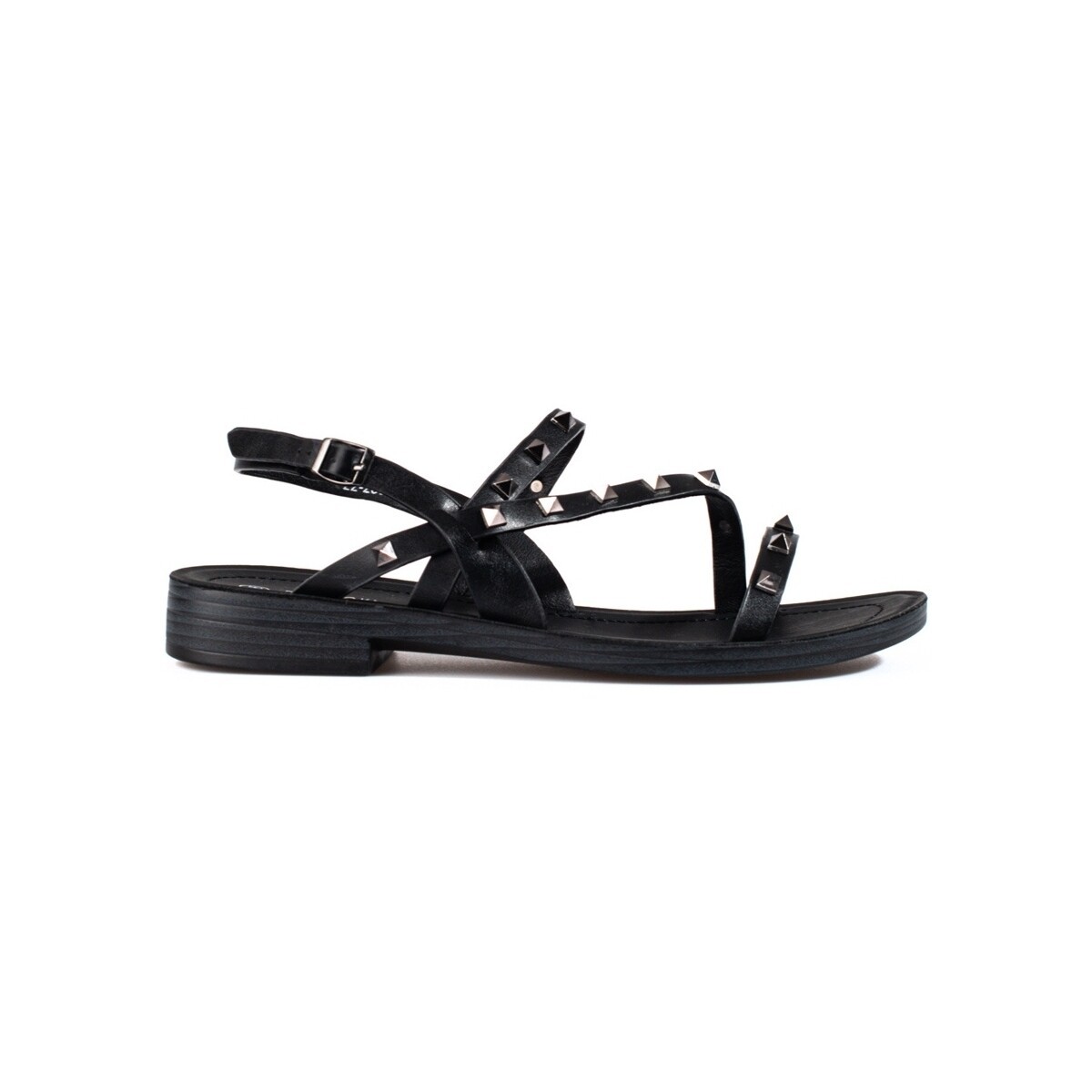 W. Potocki  Designové dámské černé  sandály bez podpatku  ruznobarevne