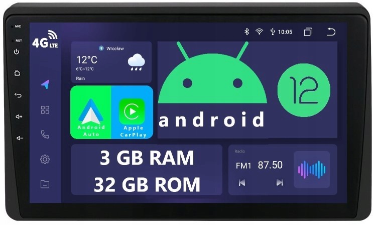 Android Navigace 2DIN 10.1