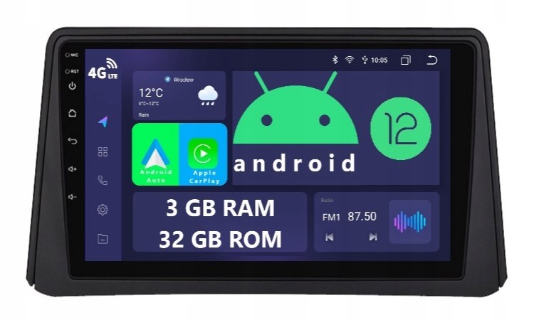 Navigace Rádio 2DIN Android Opel Mokka 1 A 3/32 Gb Dsp Carplay Lte
