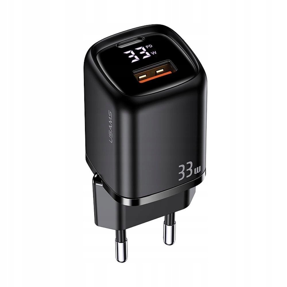Síťová nabíječka Usams T46 33W 1xUSB-C 1xUSB Pd 3.0 Qc 3.0 bez kabelu