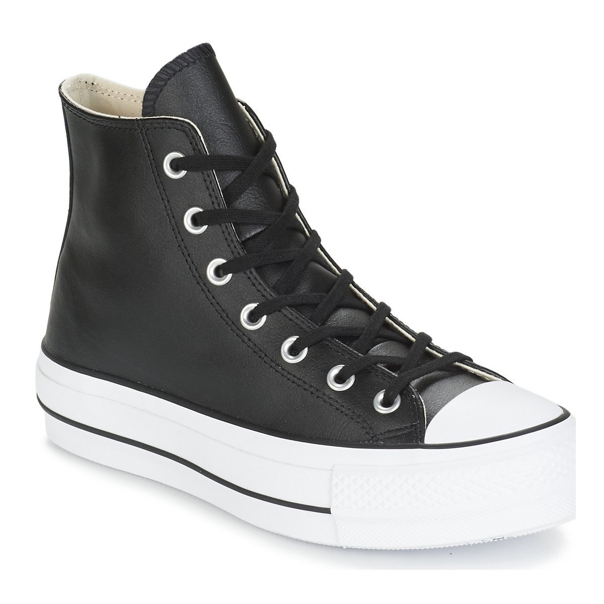 Converse  CHUCK TAYLOR ALL STAR LIFT CLEAN LEATHER HI  Černá