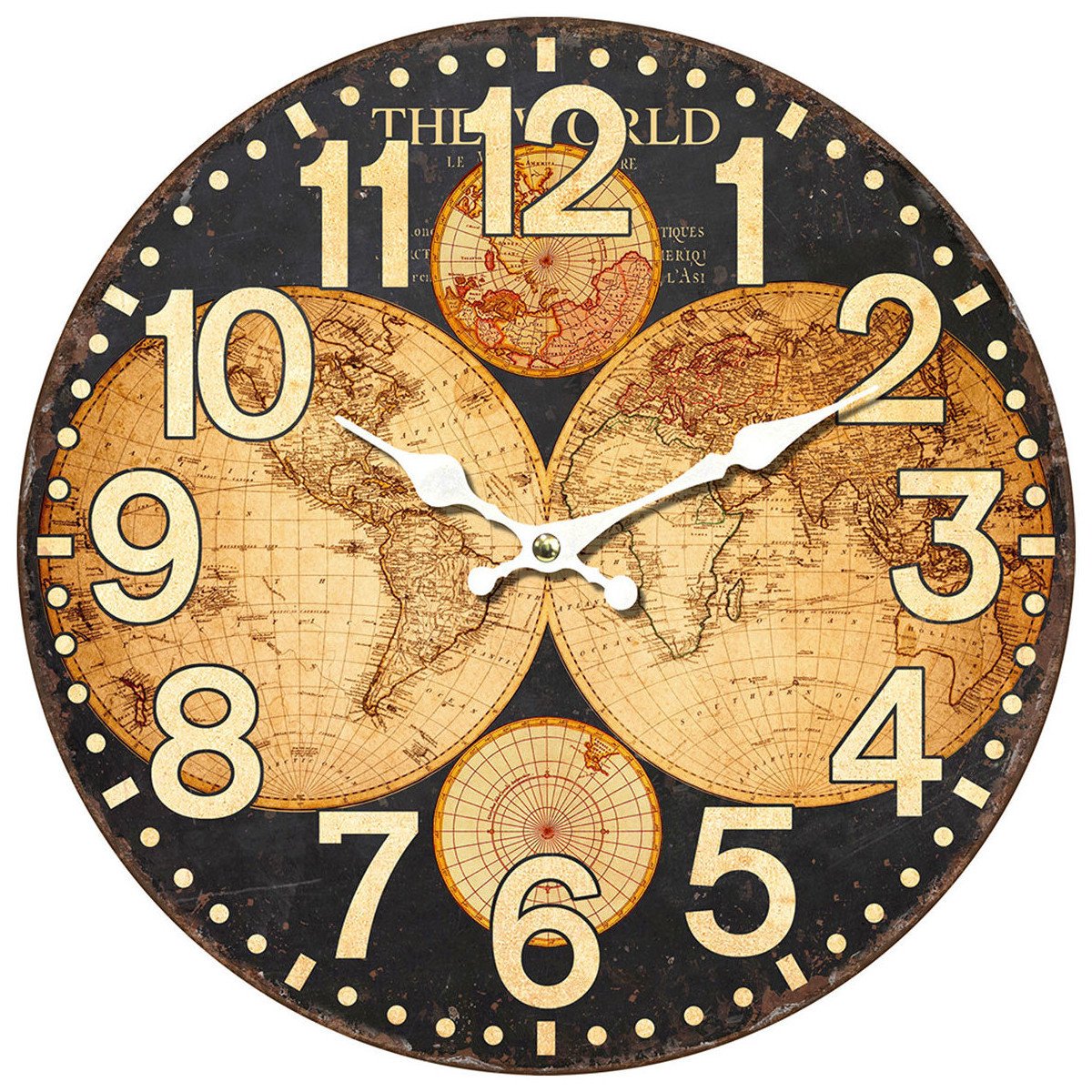 Signes Grimalt  Nástěnné Hodiny Mapamundi.  Hnědá