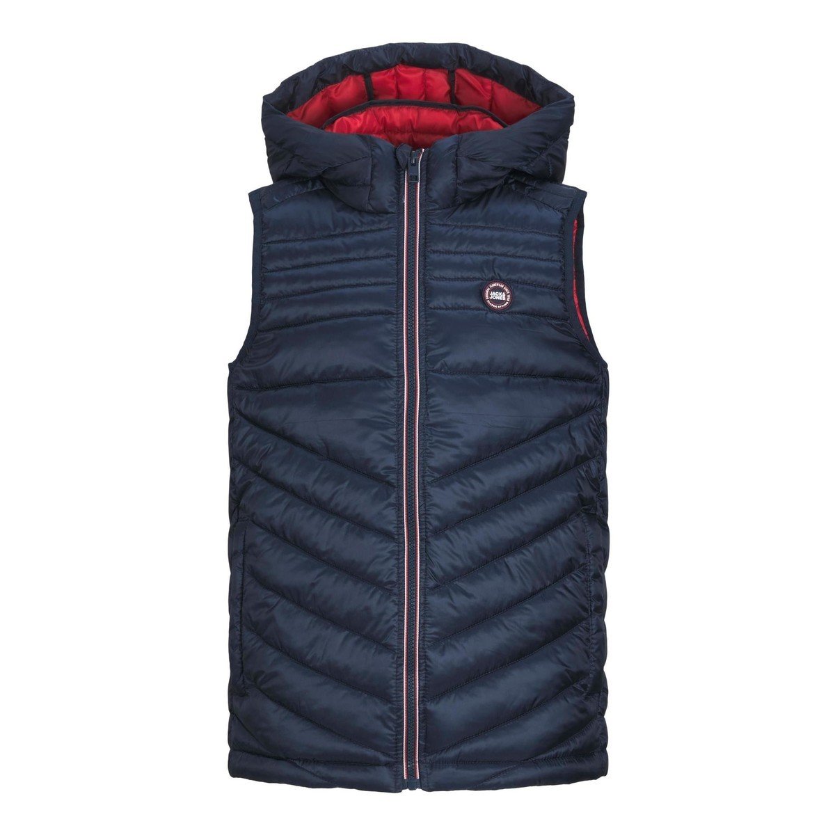 Jack & Jones  JJEHERO BODYWARMER HOOD  Tmavě modrá