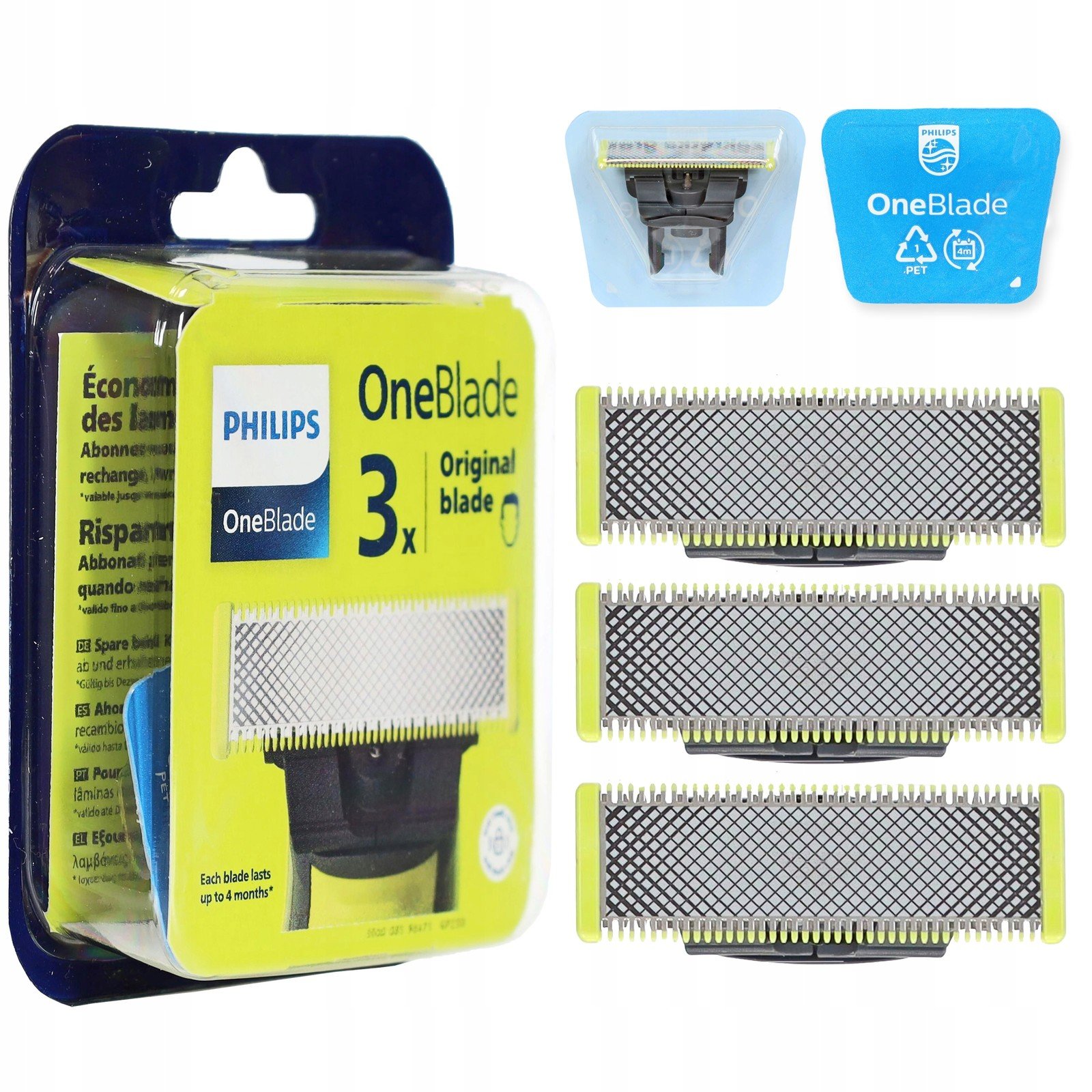 3x Ostrza Do Philips Oneblade QP230 Originál