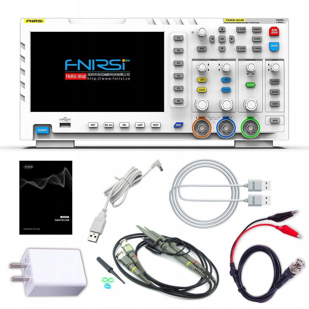 Oscyloskop Cyfrowy Dwukanałowy Fnirsi 1014D 2x100MHz Z Generatorem Dds