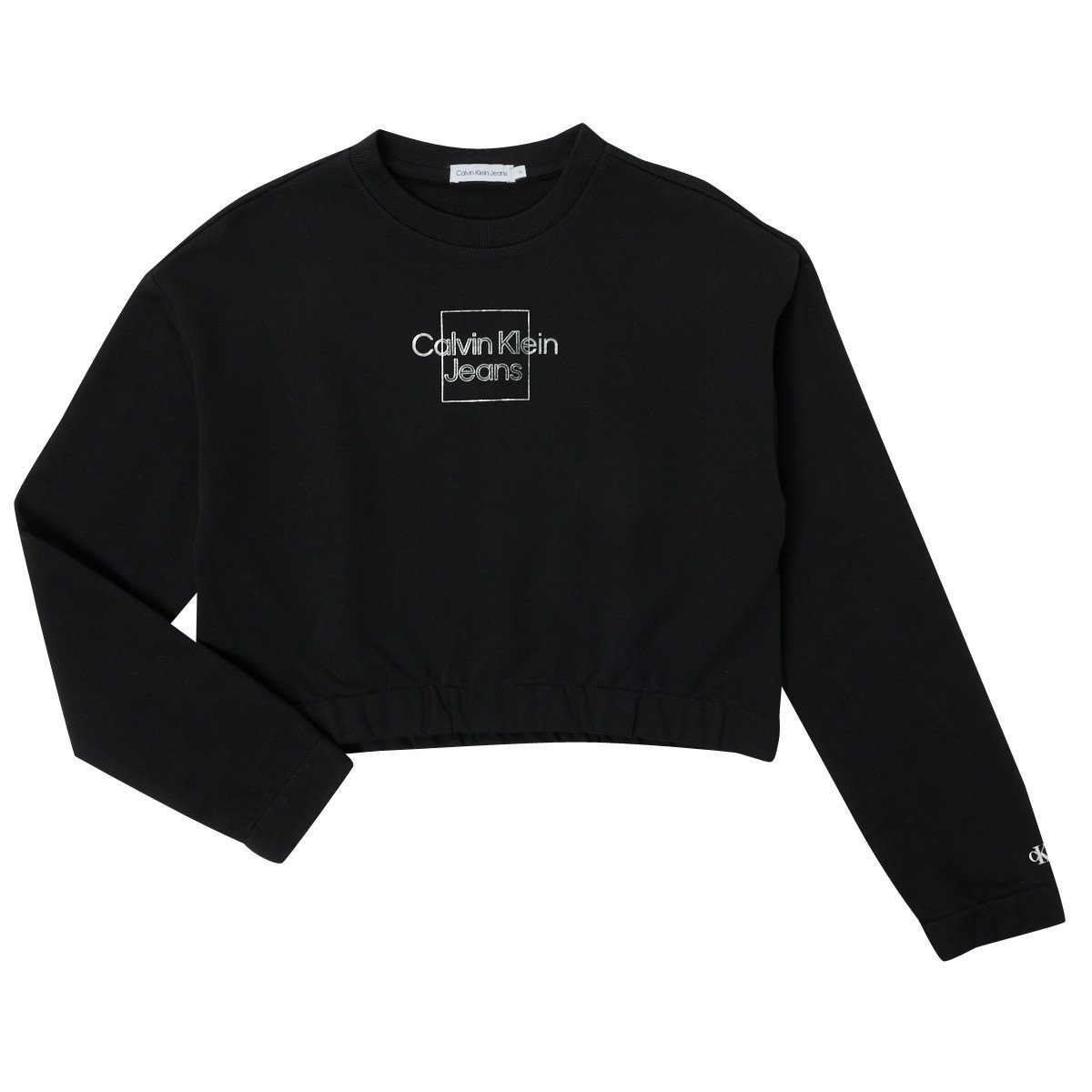 Calvin Klein Jeans  METALLIC BOX LOGO SWEATSHIRT  Černá