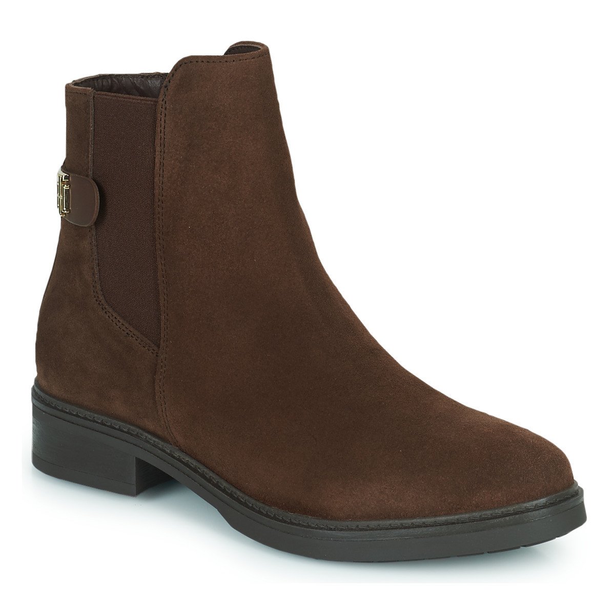 Tommy Hilfiger  Coin Suede Flat Boot  Hnědá