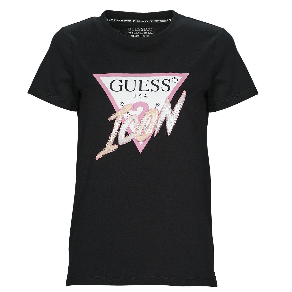 Guess  SS CN ICON TEE  Černá