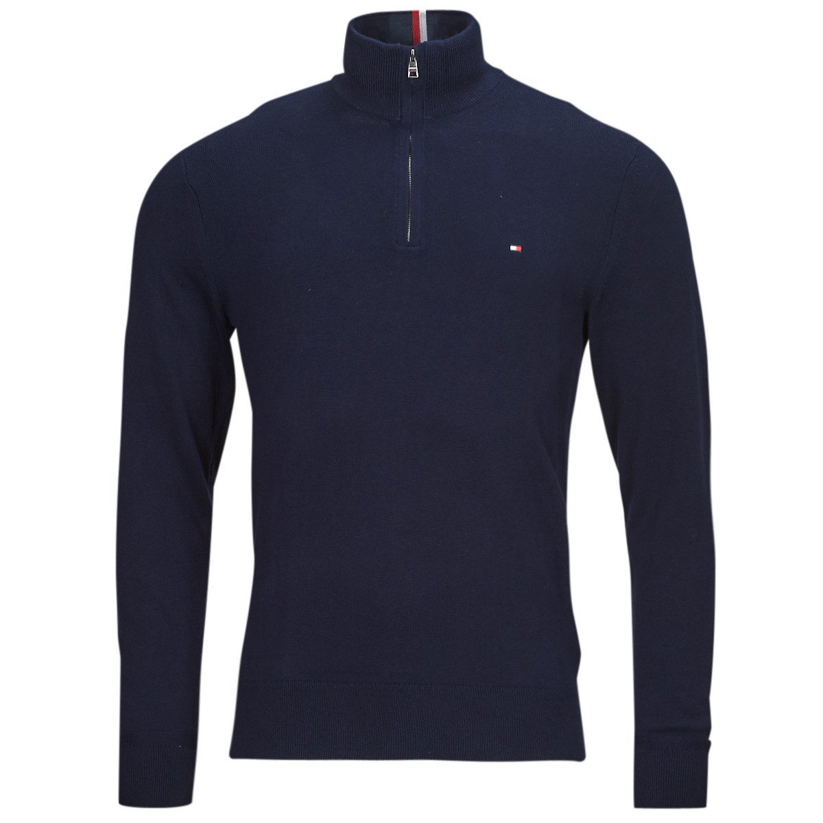 Tommy Hilfiger  PIMA ORG CTN CASHMERE ZIP MOCK  Tmavě modrá