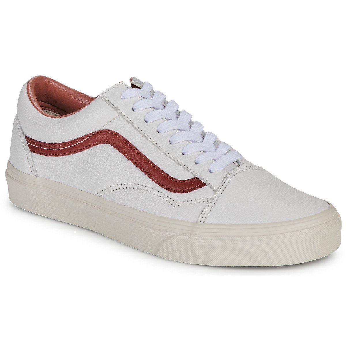 Vans  Old Skool PREMIUM LEATHER RUSSET BROWN  Bílá