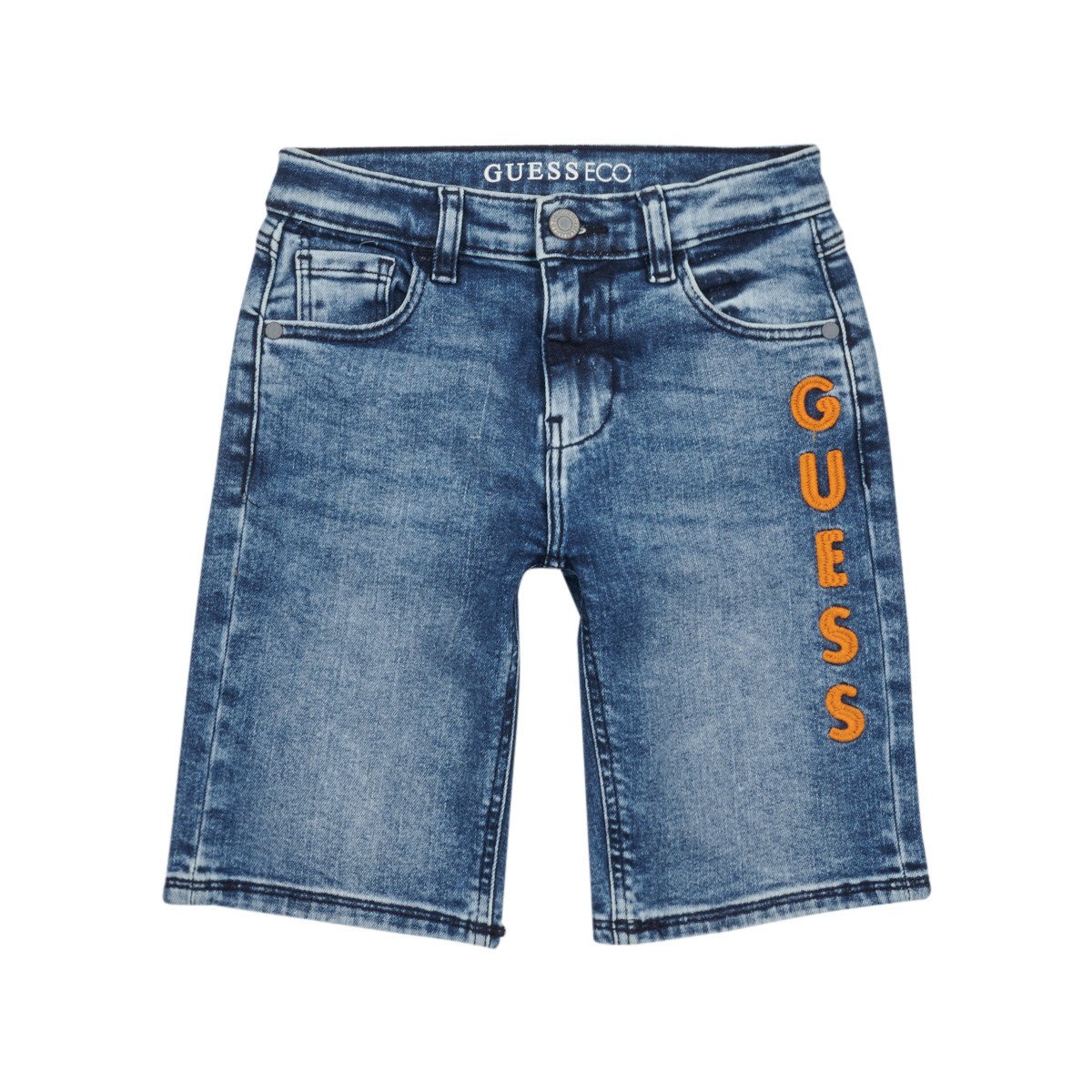 Guess  DENIM SHORT  Modrá