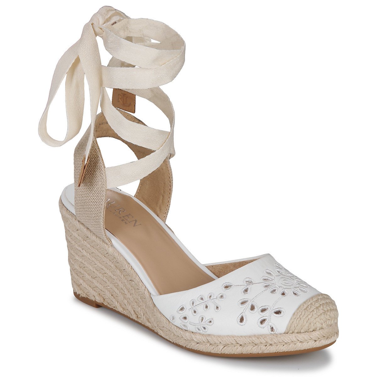 Lauren Ralph Lauren  PAISLEE EYLT-ESPADRILLES-WEDGE  Bílá