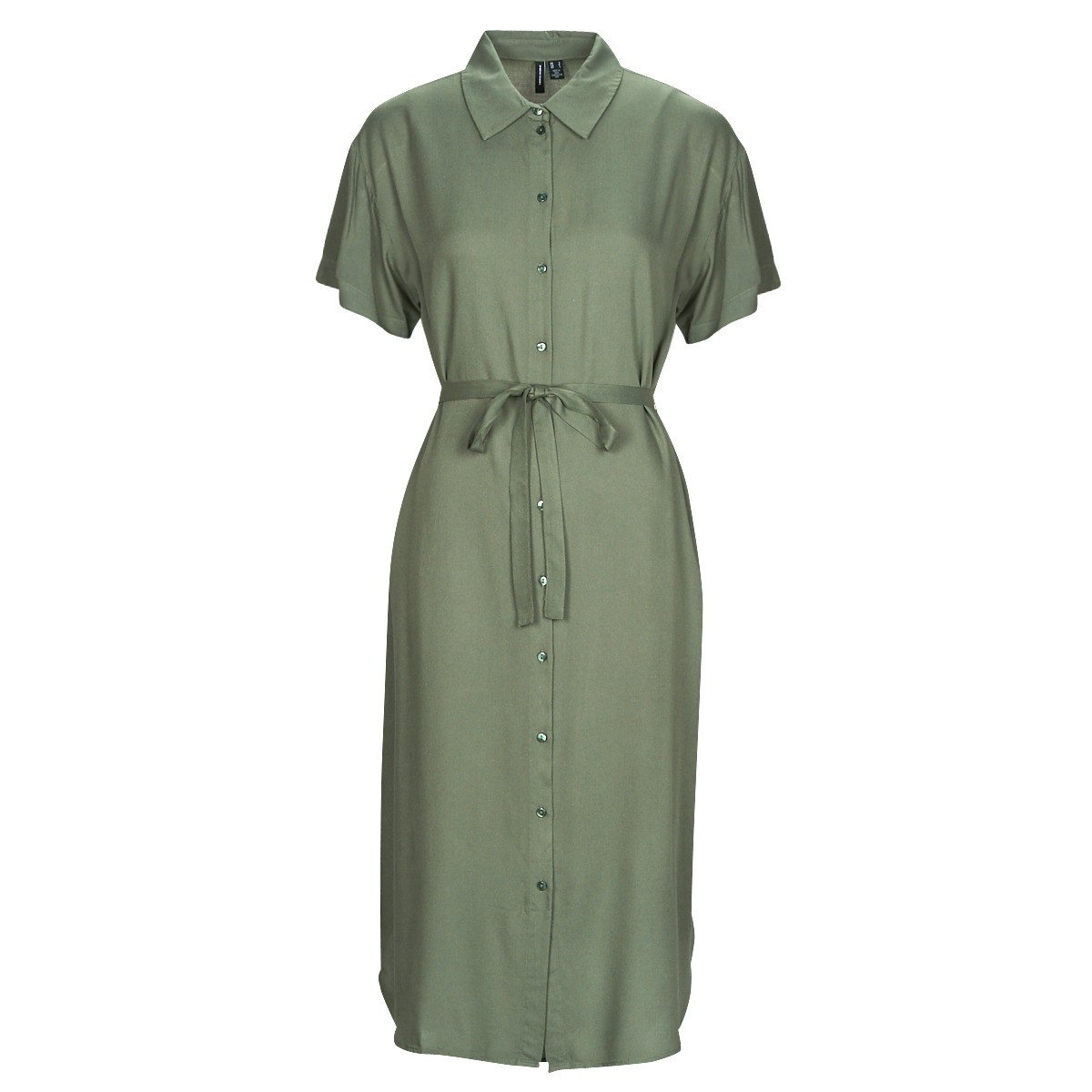 Vero Moda  VMBUMPY SS CALF SHIRT DRESS NOOS  Khaki