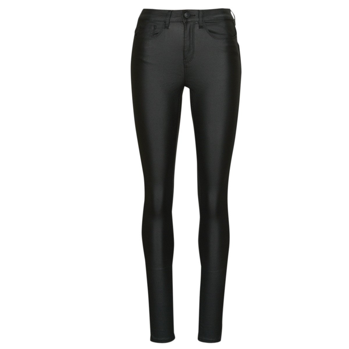 Only  ONLANNE K MID WAIST COATED PNT  Černá