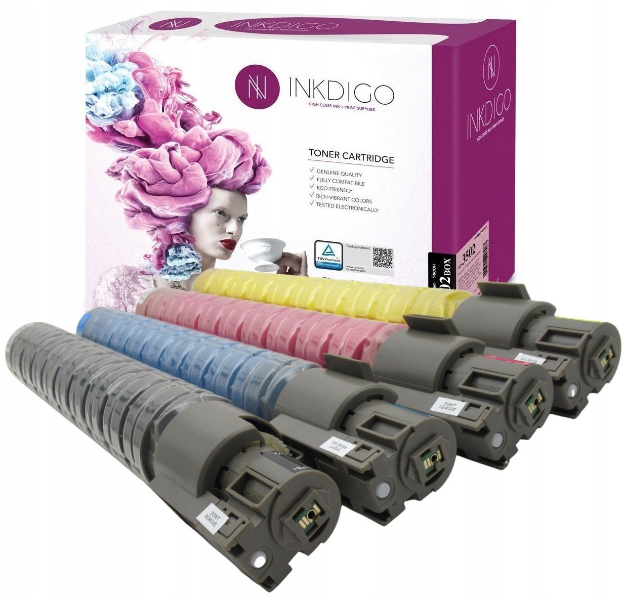 4x Toner Pro Drukarky Ricoh Aficio MPC3002 MPC3502