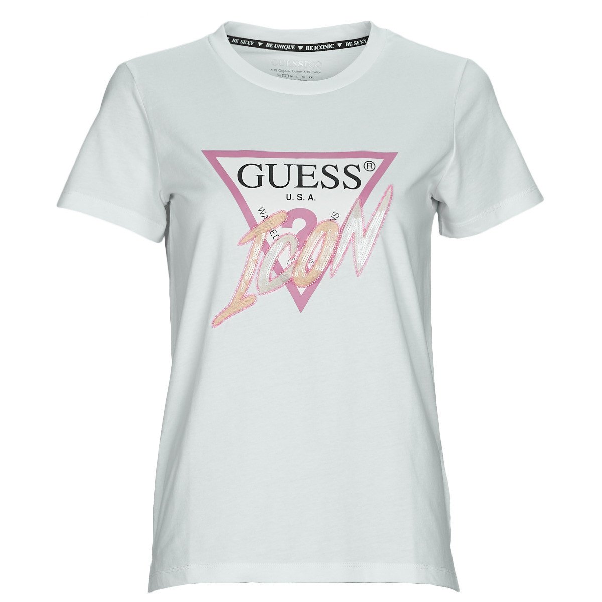 Guess  SS CN ICON TEE  Bílá