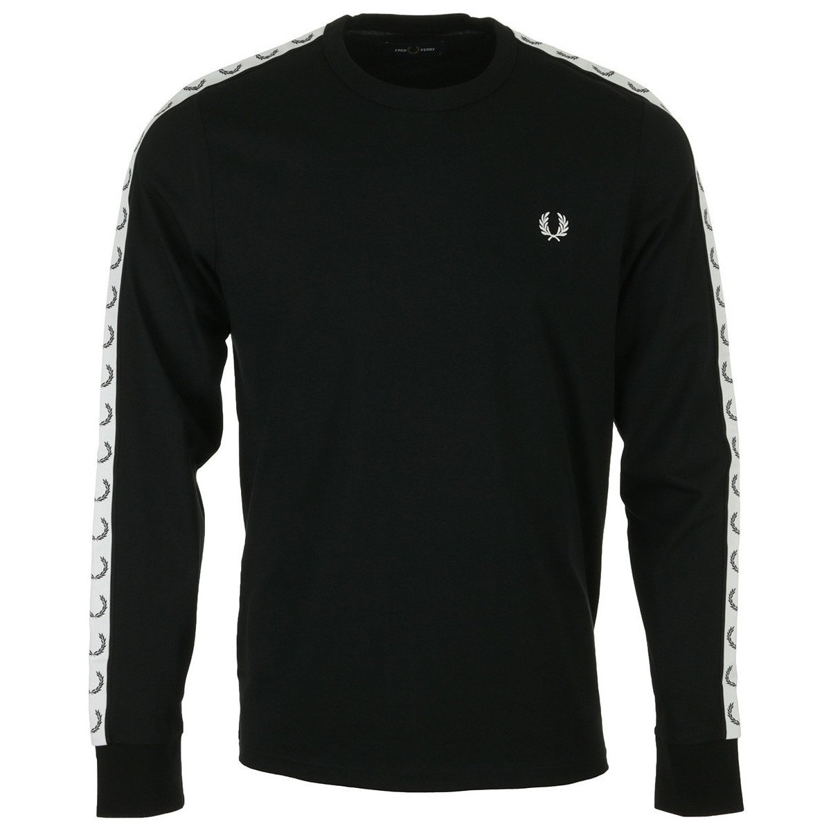 Fred Perry  Taped Long Sleeve Tee Shirt  Černá