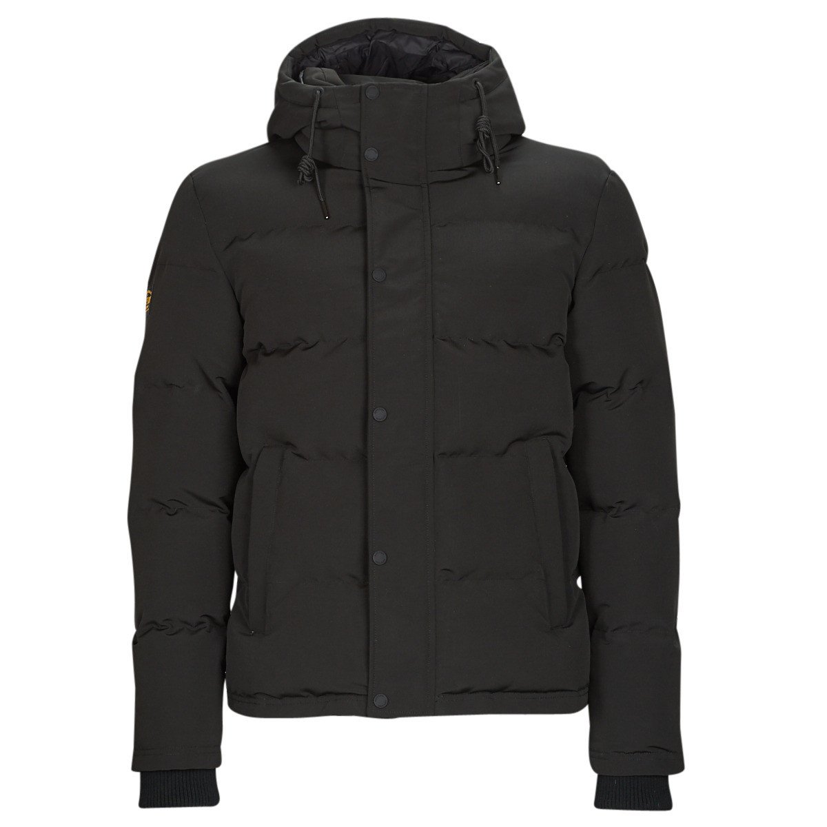 Superdry  EVEREST SHORT HOODED PUFFER  Černá